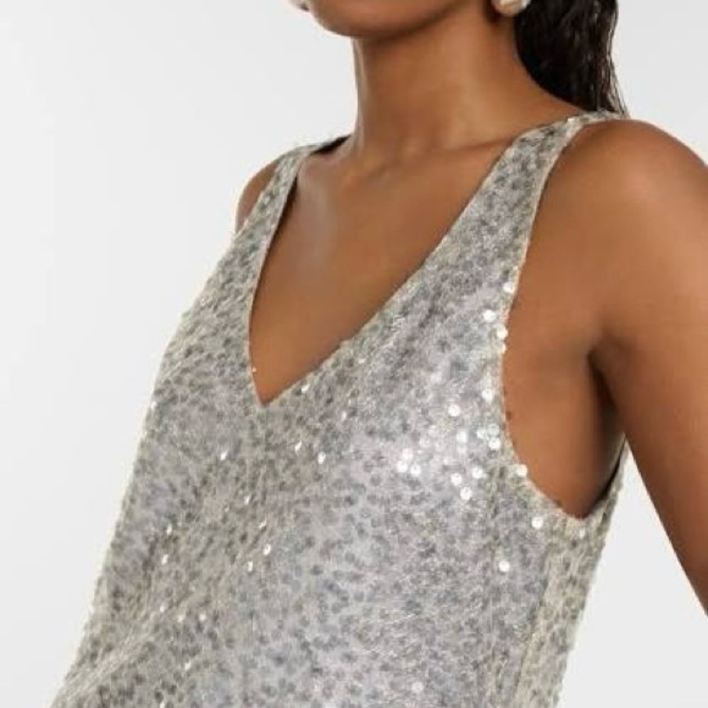 NWT Vince Lucite Sequined Metallic Slip Dress